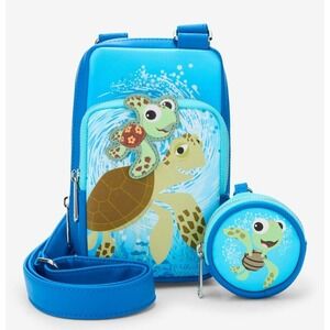 NWT! Loungefly Pixar Finding Nemo Squirt and Crush Crossbody‎ Bag + Coin Bag